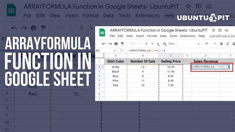 Google Sheets ARRAYFORMULA Function Example