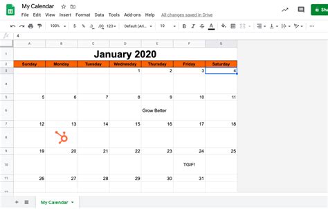 Google Sheets Calendar 10