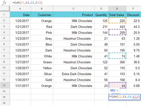 Google Sheets CHOOSE function formulas