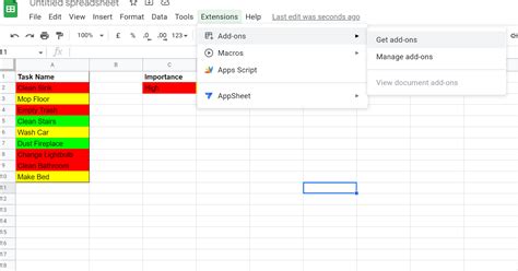 Google Sheets Colored Cells