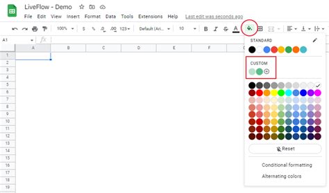 Google Sheets Colored Cells Report Example