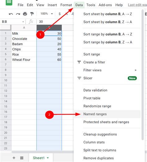 Google Sheets Column Names Beginner