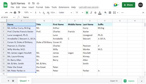 Google Sheets Column Names Examples 2