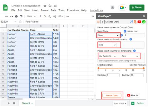 Google Sheets Comparison Example