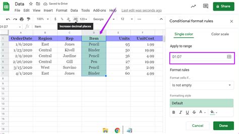 Google Sheets Conditional Formatting Border Options