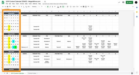 Google Sheets Content Calendar Template