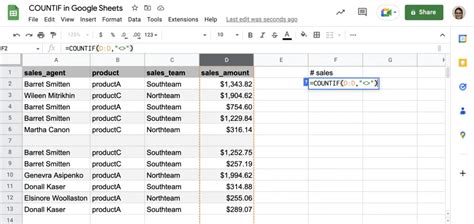 Google Sheets COUNTIFS Gallery 4