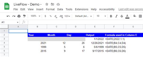 Google Sheets Date Function