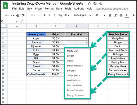 Google Sheets Dropdown Menu 4