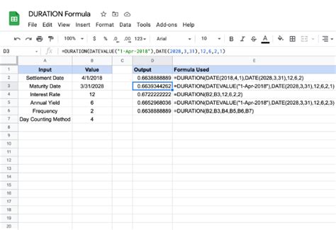 Google Sheets Duration Formula