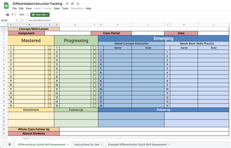 Google Sheets Educational Templates