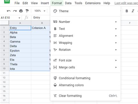 Every Other Row Formatting in Google Sheets