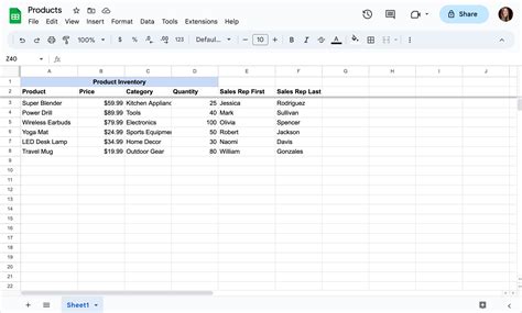 Google Sheets Examples