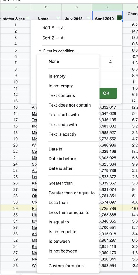 Google Sheets Filtering 6