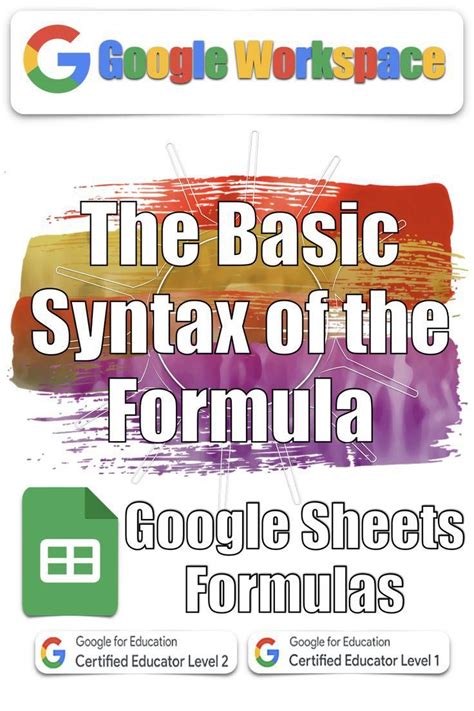 Google Sheets Formula Syntax