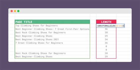 ARRAYFORMULA in Google Sheets