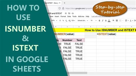 ISTEXT function in Google Sheets