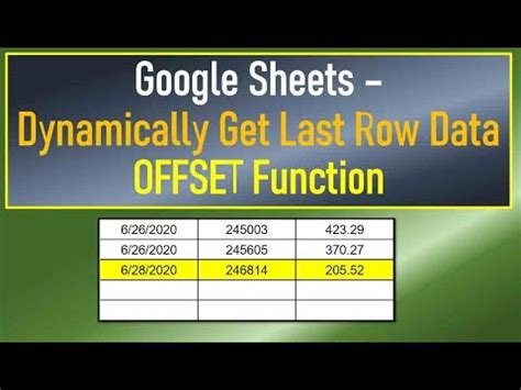 Getting Last Value in Google Sheets