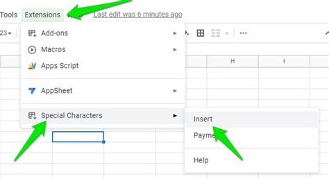 Google Sheets Go To Special