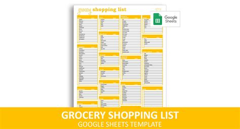 Google Sheets Grocery List Template 10