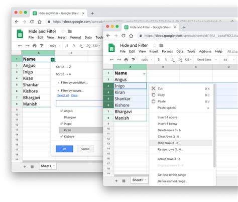 Hidden Sheets in Google Sheets