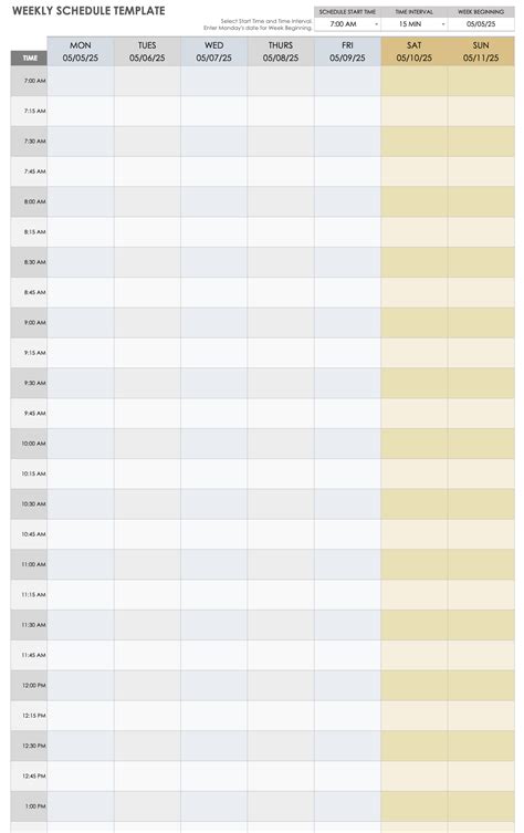 Google Sheets hourly schedule