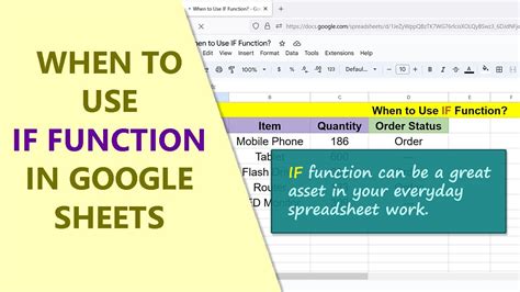 Tutorial on IF Functions in Google Sheets