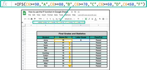 Google Sheets IFS Function