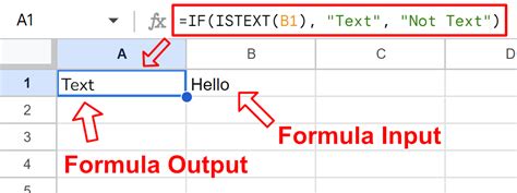 Google Sheets ISTEXT function