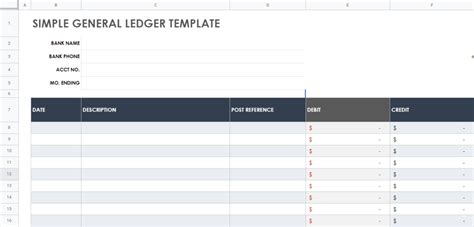 Google Sheets Ledger Template for Financial Planning