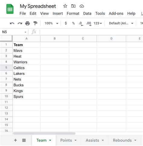 Google Sheets Link to Tabs