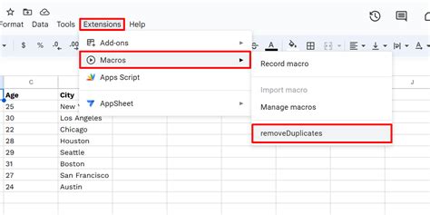 Google Sheets Macros