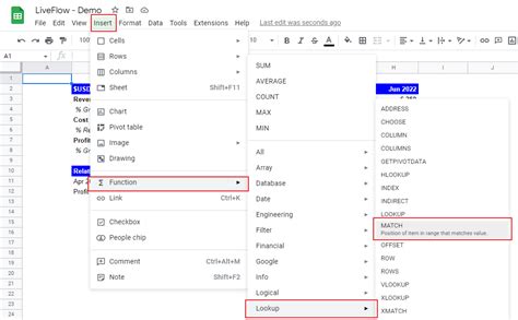 Google Sheets match columns