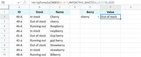 Google Sheets Match Index Exact vs Approximate