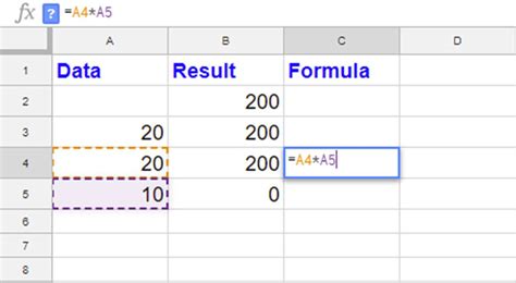 Google Sheets multiplication