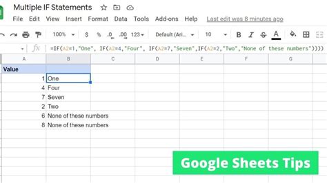 Google Sheets Nested IF Statements