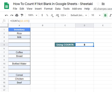 Google Sheets NOT ISBLANK Function FILTER Not Blank Cells Example