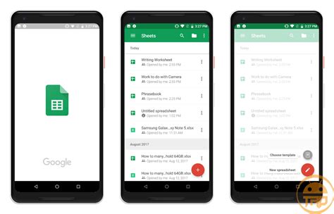 Google Sheets on Android