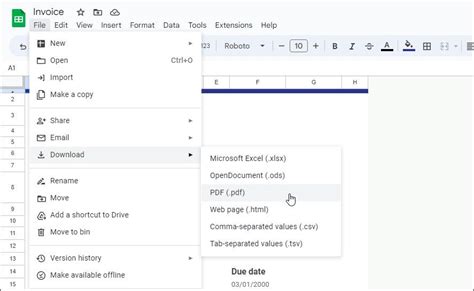 google sheets pdf