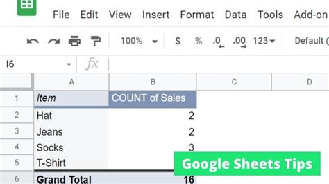 Creating a pivot table in Google Sheets