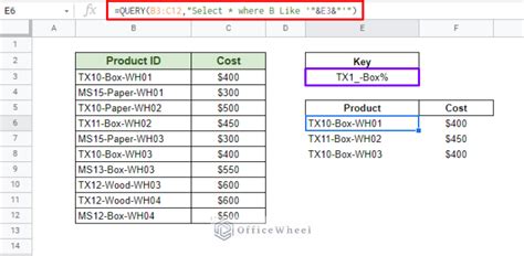 Google Sheets Query Cell References Example 2