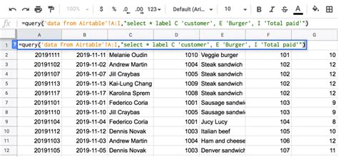 Google Sheets Query Syntax