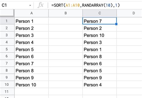 Google Sheets RANDARRAY Function