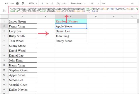 Google Sheets Random Selection