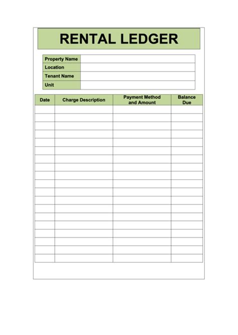 Google Sheets Rental Ledger Template Example