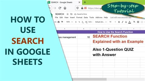 Google Sheets Search Function