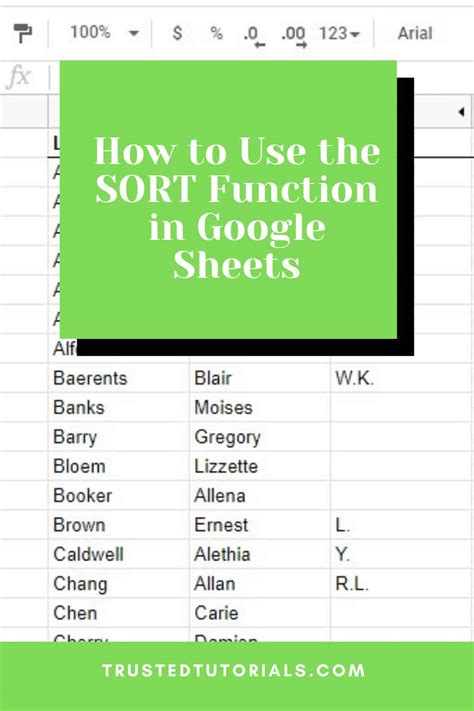 SORT function in Google Sheets