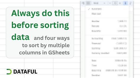 Google Sheets Sorting Multiple Columns Example