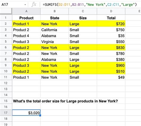 Google Sheets SUMIFS Date Range Formula Example 2