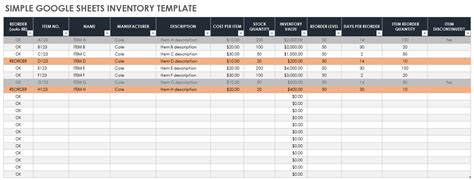 Google Sheets template for inventory management free download